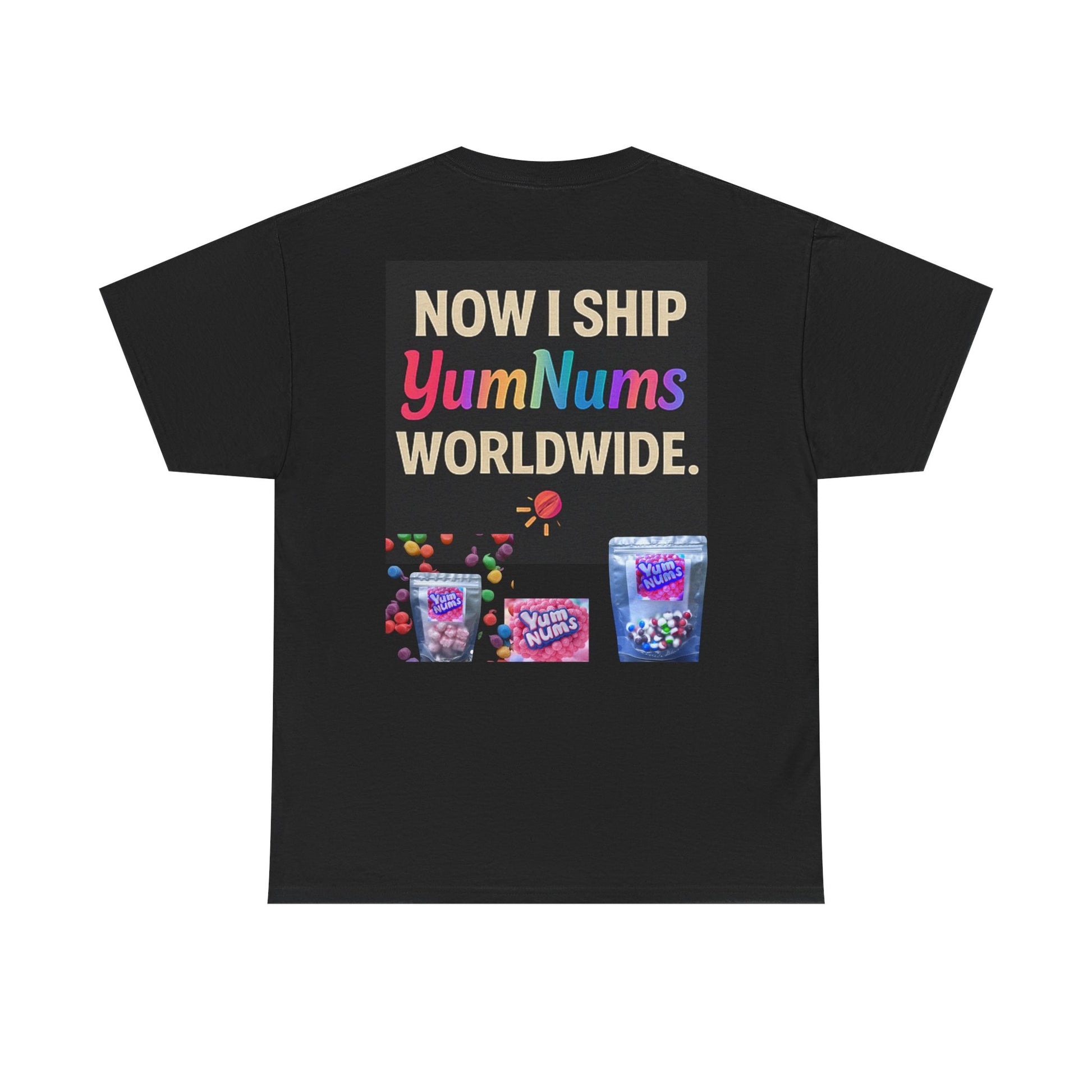 Back of yumnums tshirt