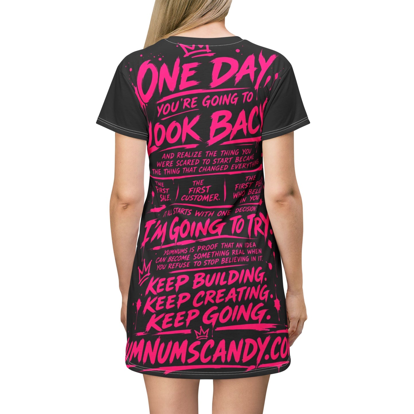 Women’s Black & Pink Sundress | YumNums Candy Graphic Dress | Motivational Streetwear