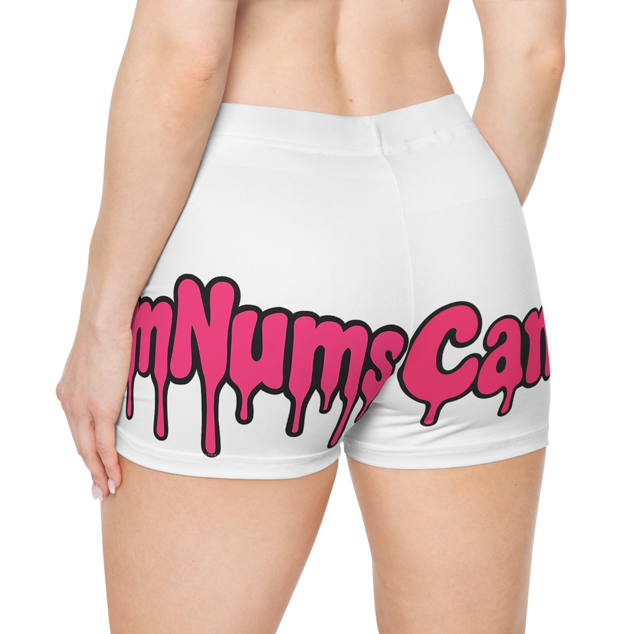 Women's Shorts — 'Yum Nums Candy' Pink Drip Logo Swim/Workout