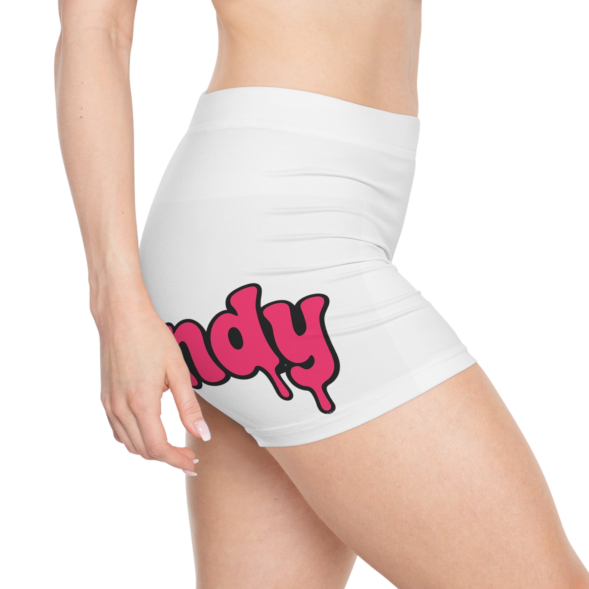 Women's Shorts — 'Yum Nums Candy' Pink Drip Logo Swim/Workout