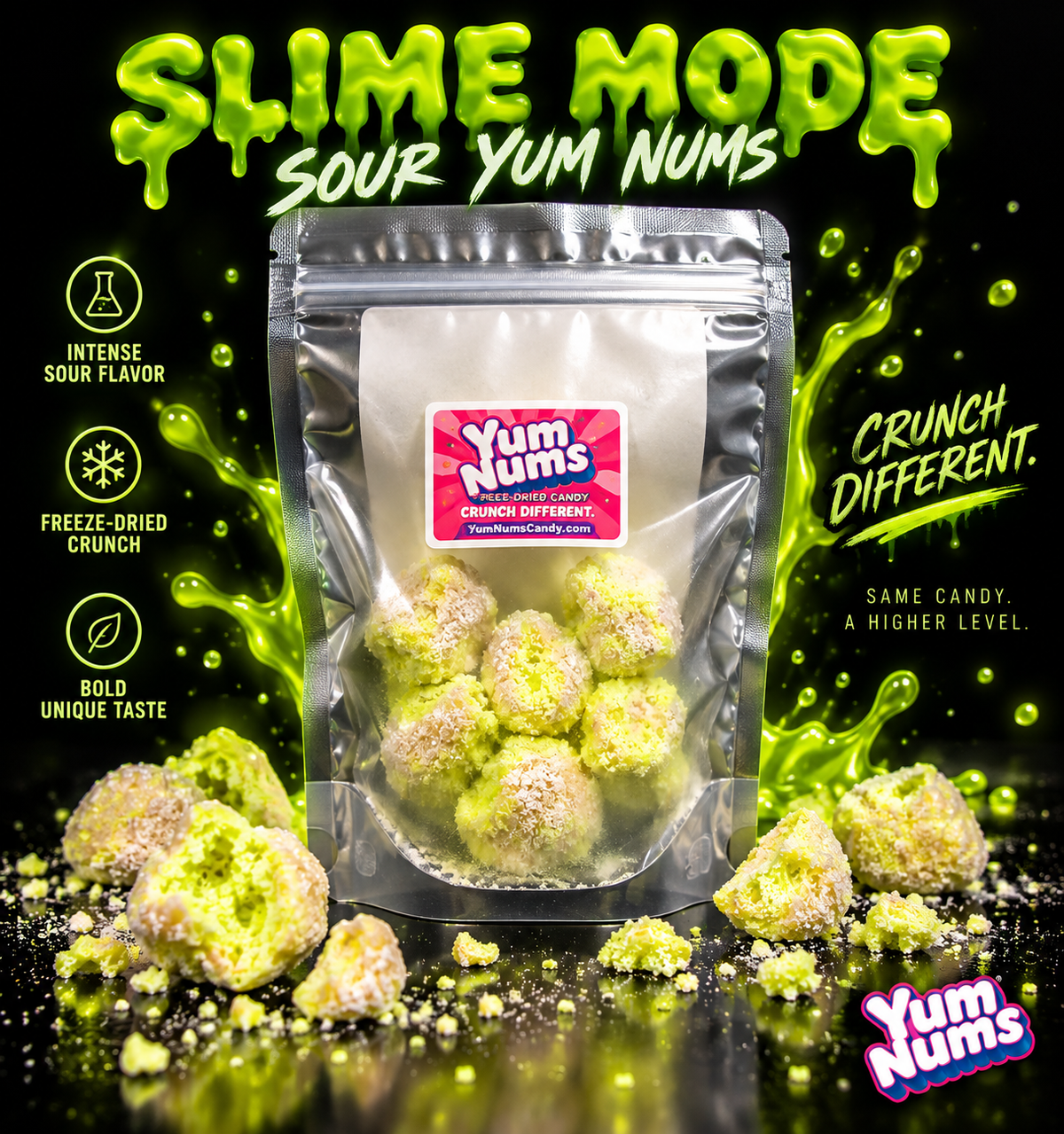 Green Apple Sour Freeze-Dried Candy — freeze-dried candy by YumNums