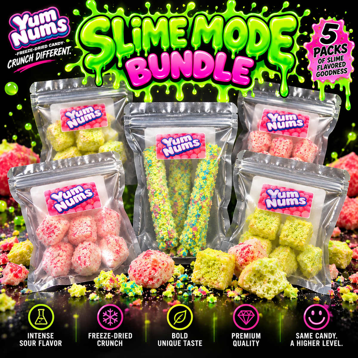 Slime Mode Freeze-Dried Candy Variety Box — freeze-dried candy by YumNums