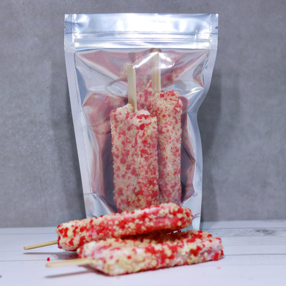 Freeze Dried Ice Cream Popsicle, chocolate eclair and strawberry shortcake